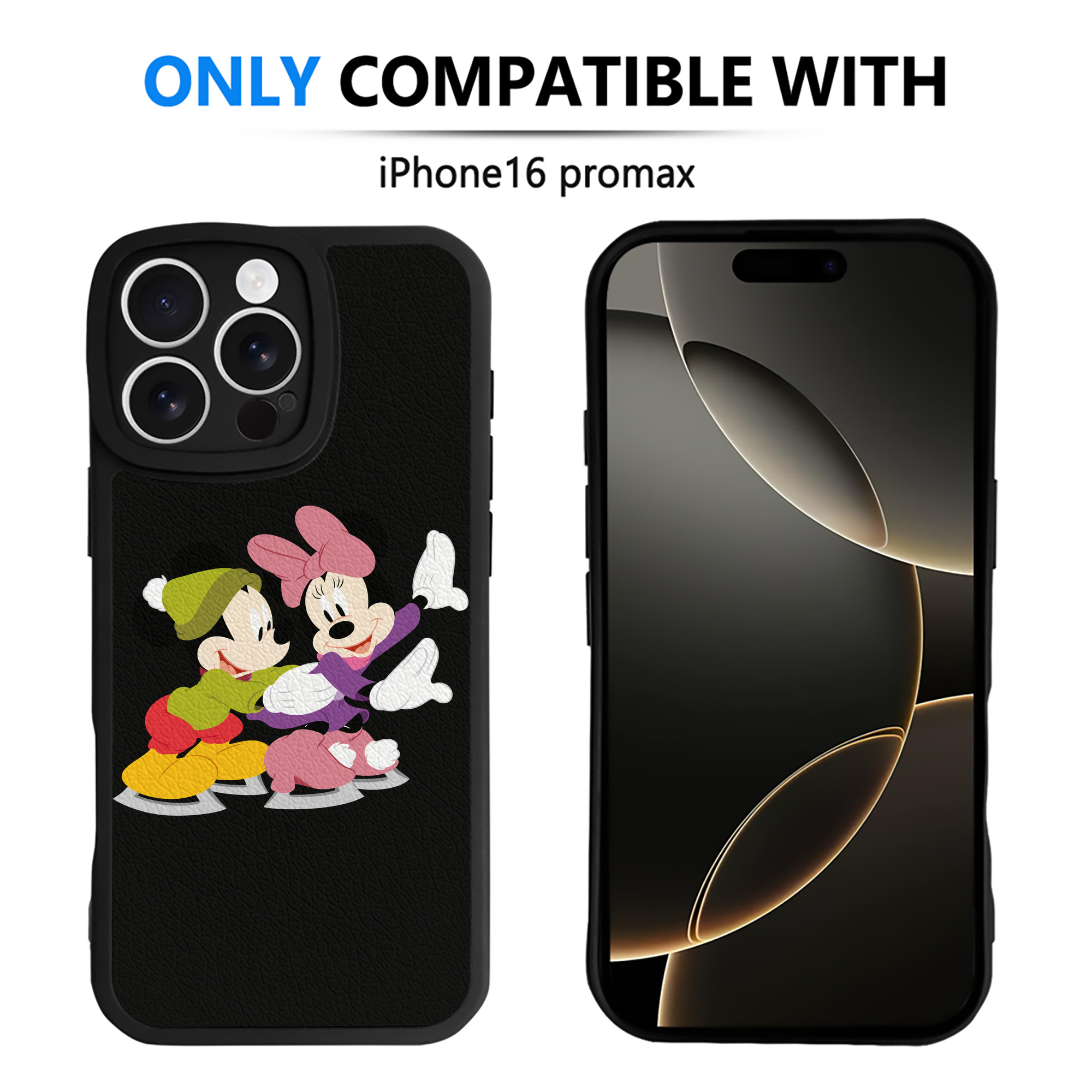 （画像用） ミッキーマウス Mickey Mouse 【iPhone 16シリーズ対応】シリコンスマホケース（レザー調） 材質：シリコン